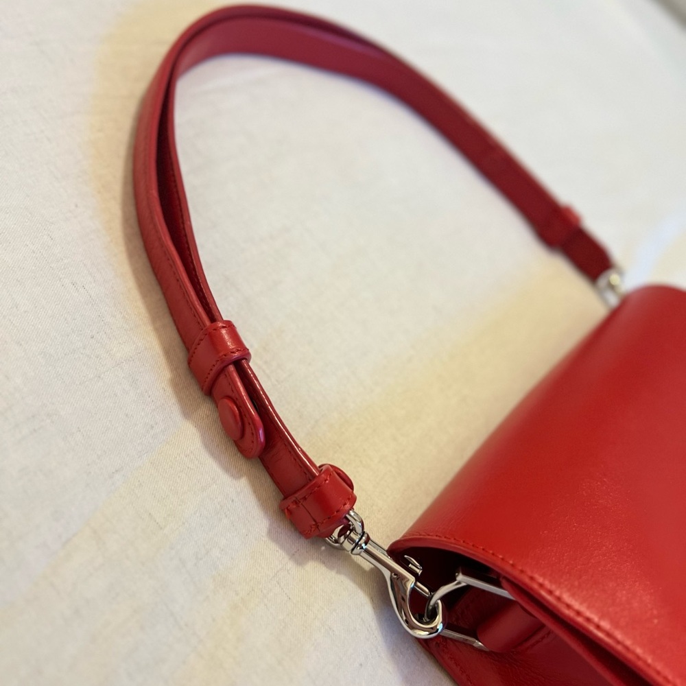 A.L.C. Red Leather Shoulder Crossbody Handbag - Picture 10 of 11